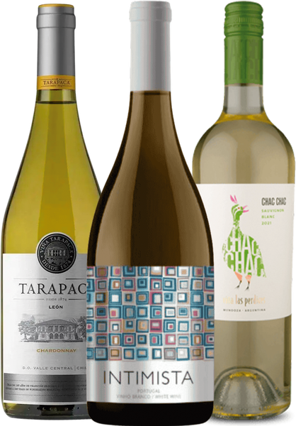 COMBO VINHO BRANCO INTIMISTA, CHAC CHAC E LEON TARAPACA