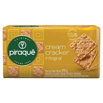 BISCOITO PIRAQUE CREAM CRACKER 215G INTEGRAL