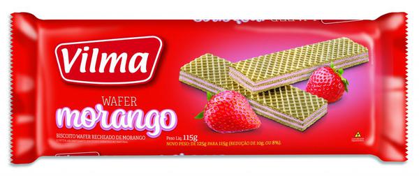 BISCOITO WAFER VILMA 100G MORANGO