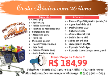 CESTA BASICA COMPLETA MAIS P MENOS MATRZ PEQUENA