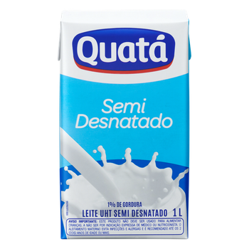 LEITE UHT QUATA 1L SEMIDESNATADO