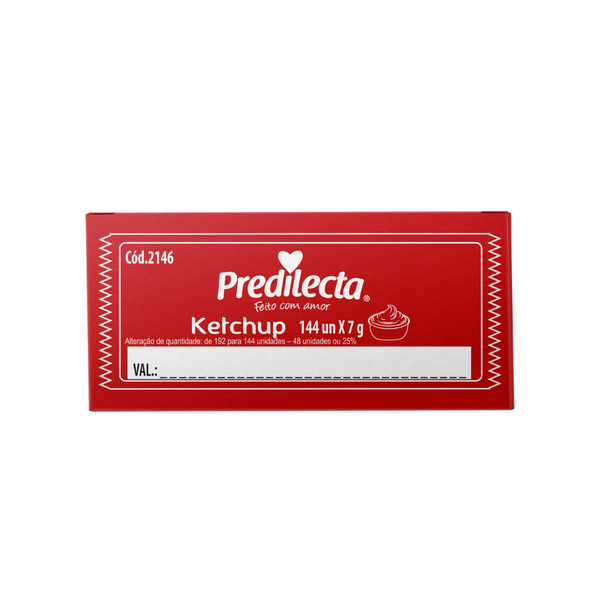 KETCHUP PREDILECTA SACHE COM 144 UNIDADES
