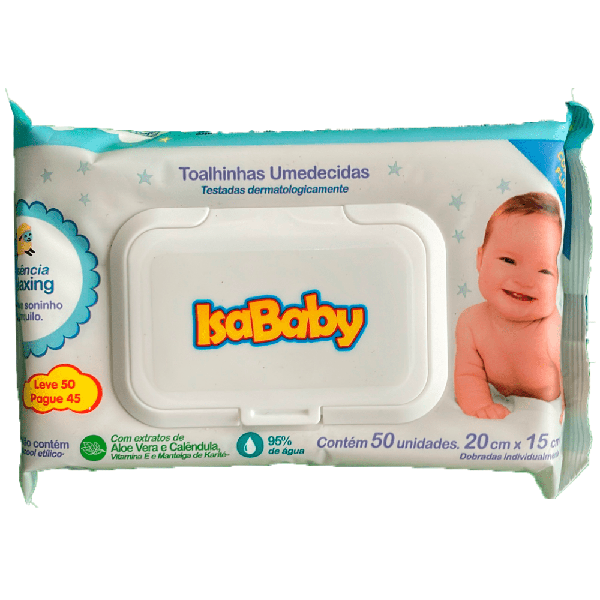 ISABABY TOALHA UMEDECIDA  FLIP TOP  100 UN. PRIMEIRO 100 DIAS