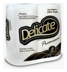 PAPEL HIGIENICO DELICATE PREMIUM FOLHA DUPLA 4X16 30 MTS