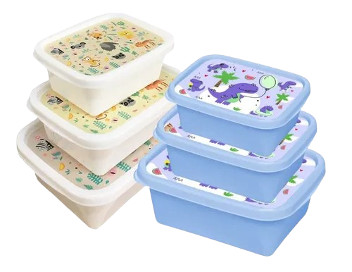 CONJ POTE 3 PC RETANG FLORAL 220/420/750ML