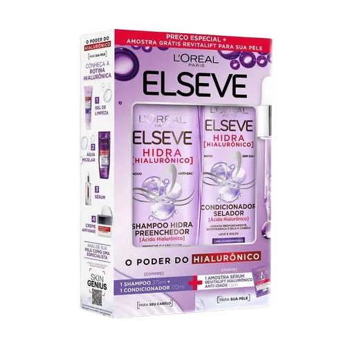 KIT ELSEVE SHAMP 375ML + COND 170ML HIDRA HIALURONICO + SERUM