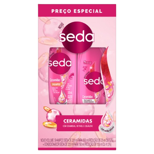KIT SEDA SHAMP E COND 300ML CERAMIDAS
