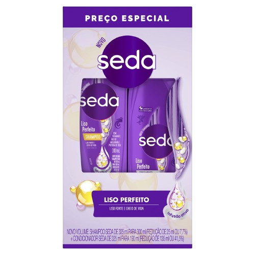 KIT SEDA SHAMP E COND 300ML LISO PERFEITO