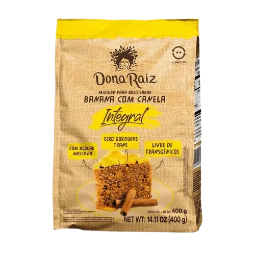 MIST BOLO DONA RAIZ 400GR BANANA C/ CANELA INTEGRAL