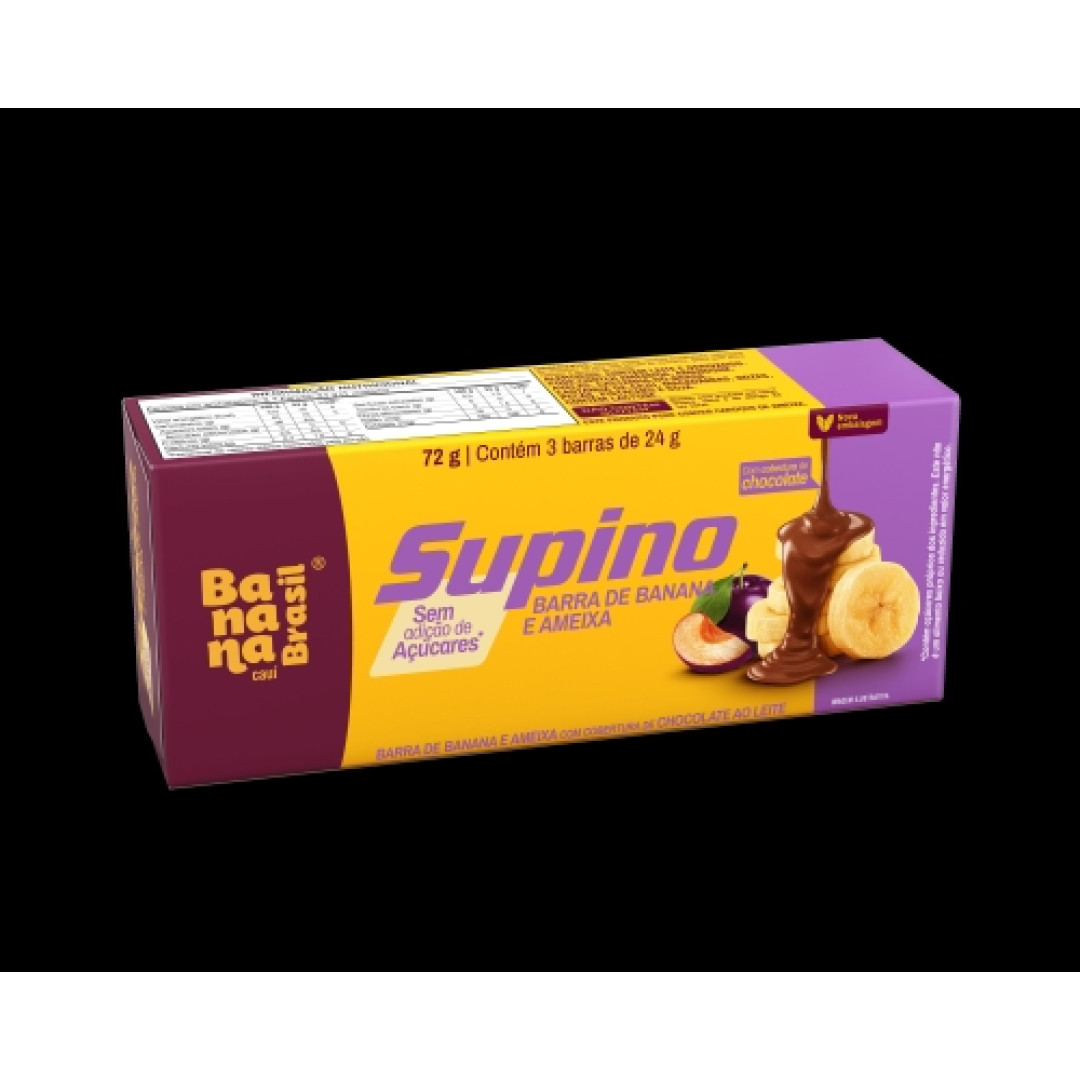 BARRA DE BANANA SUPINO 72G C/ AMEIXA C/3