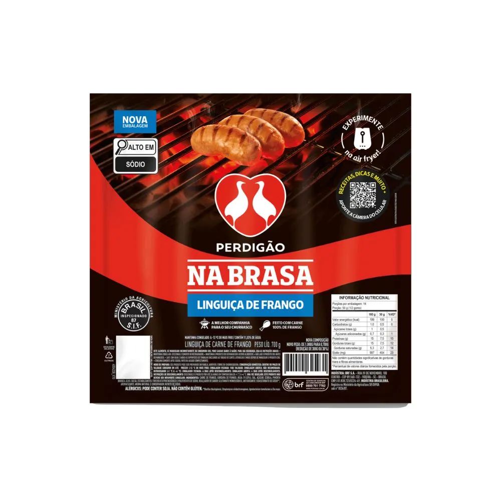LINGUICA FRANGO PERDIGAO 700G NABRASA