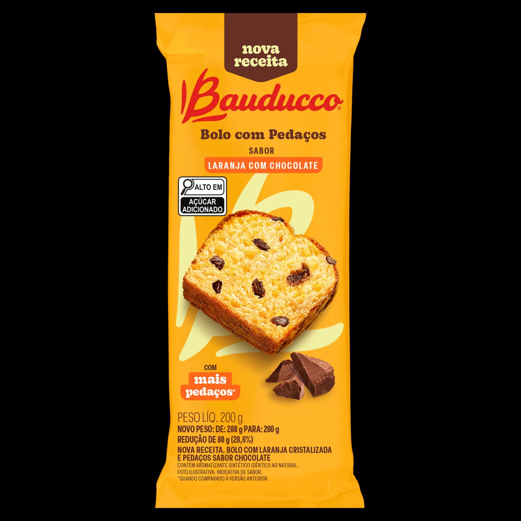 BOLO BAUDUCCO 200G LARANJA C/CHOCOLATE