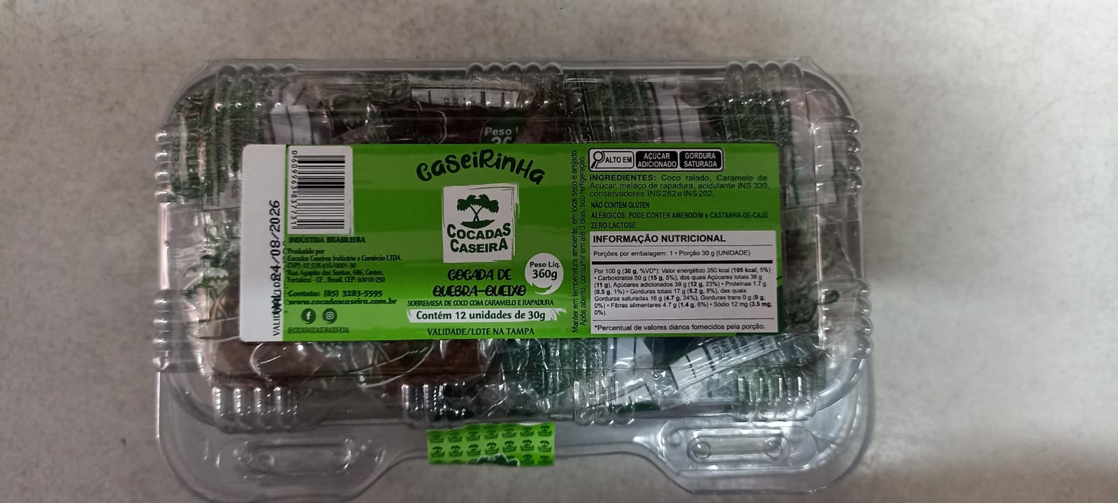 CASEIRINHA COCADAS CASEIRA 360G QUEBRA Q