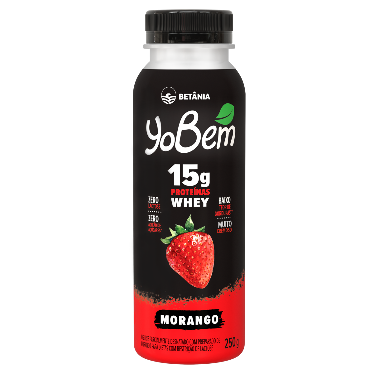 IOGURTE BETANIA YOBEM 250ML MORANGO DESN