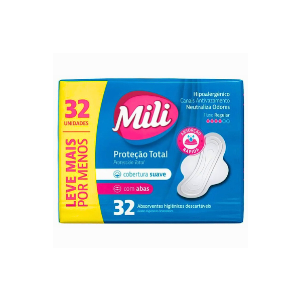 Absorvente com Abas Suave Mili C/32