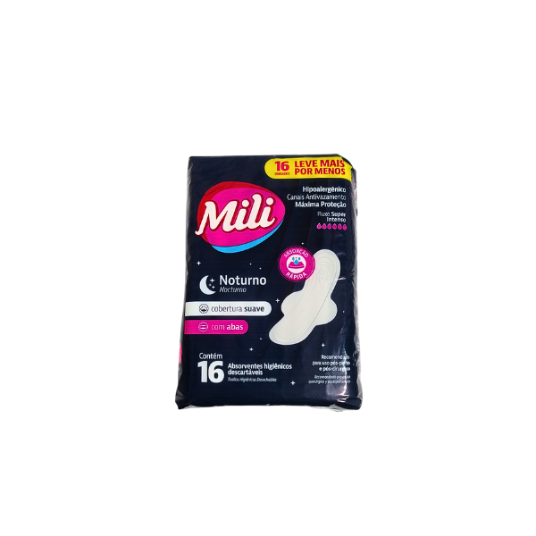 Absorvente com Abas Suave Mili Noturno 16 Und