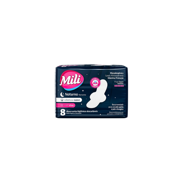 Absorvente com Abas Suave Mili Noturno c/8 Und