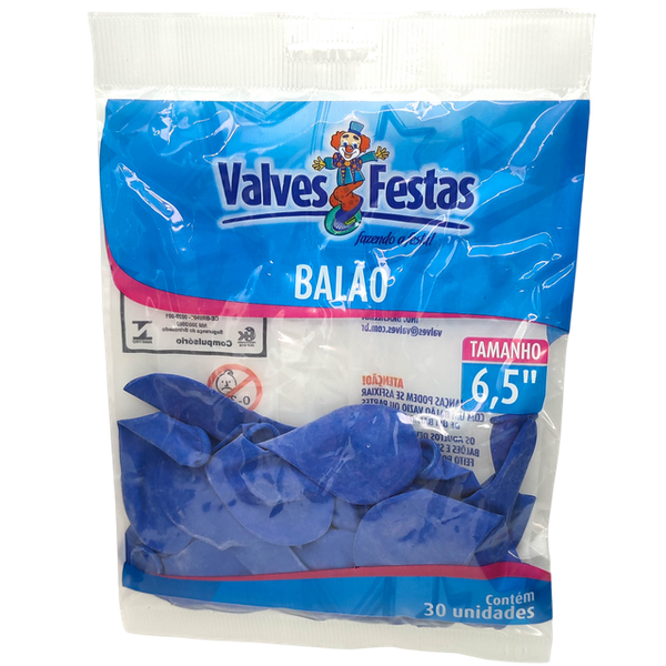 Balao Liso Valves Festas Azul C/ 30