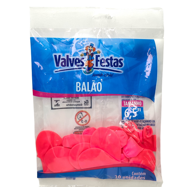 Balao Liso Valves Festas Vermelho C/ 30