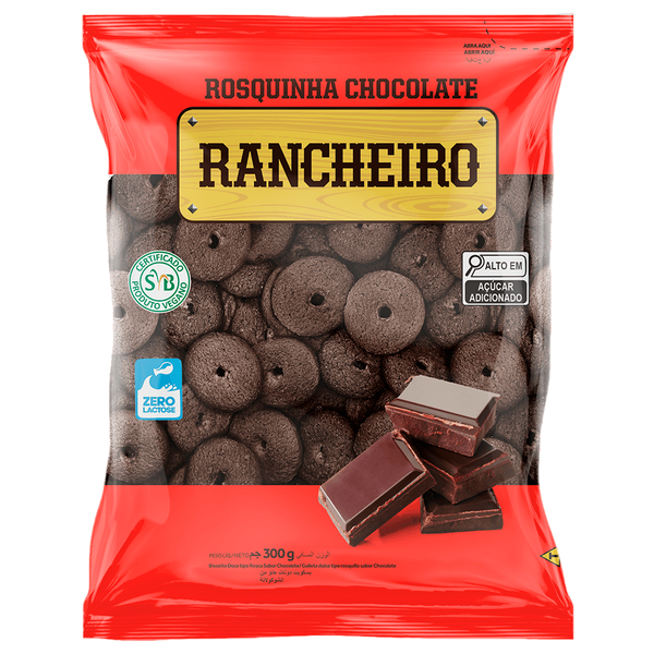 Biscoito de Rosca Rancheiro Chocolate Zero Lactose300g