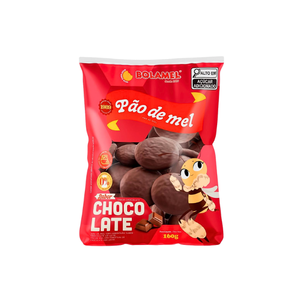 Biscoito Pão De Mel Bolamel Morangurte Cobertura Chocolate 160g