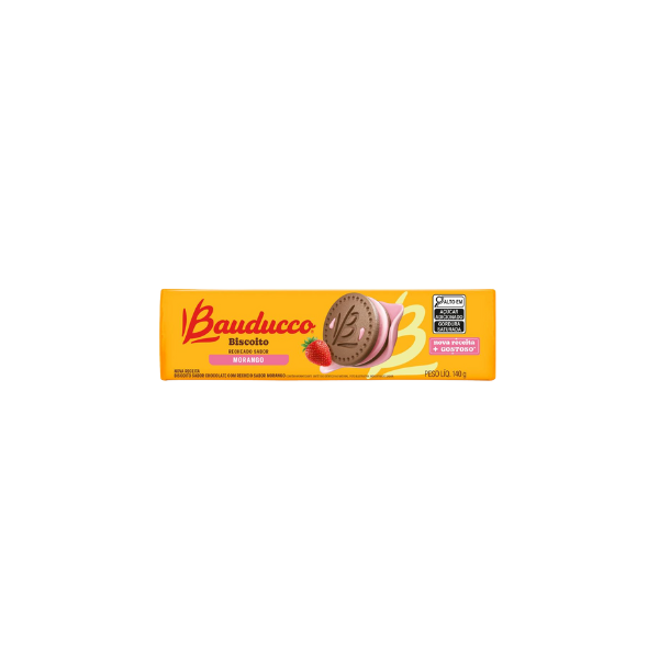 Biscoito Recheado Bauducco Morango 140g