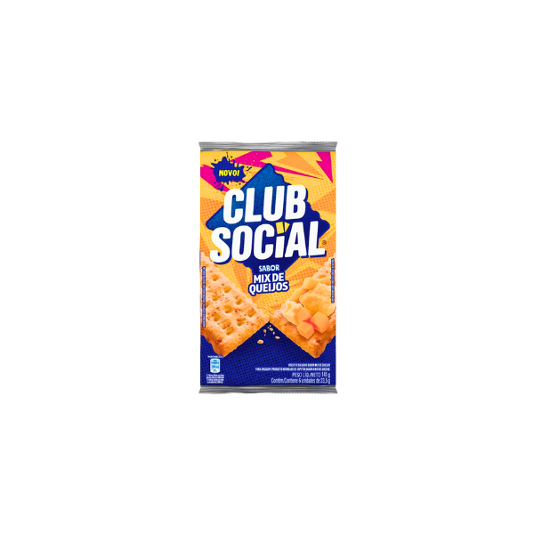 Biscoito Salgado Club Social Mix de Queijos 6 und 23,5 g