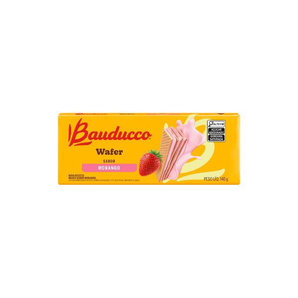 Biscoito Wafer Bauducco Morango 140g