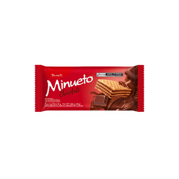 Biscoito Wafer Minueto Chocolate 81g