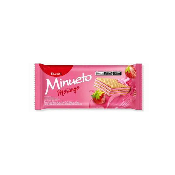 Biscoito Wafer Minueto Morango 81g