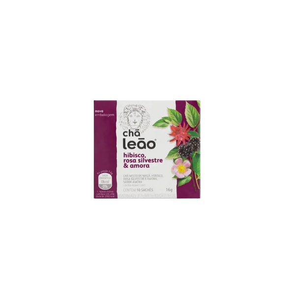 Chá Leão Hibisco, Rosa Silvestre e Amora Cx C/ 10 und 16g