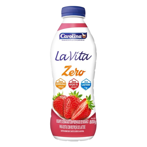 Iogurte Carolina La Vita Zero Lactose Morango 800g