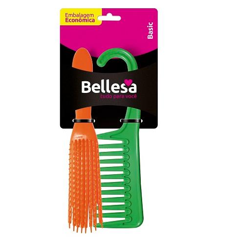 Kit Cabelo Escova Cabelo Polvo + Pente Bellesa