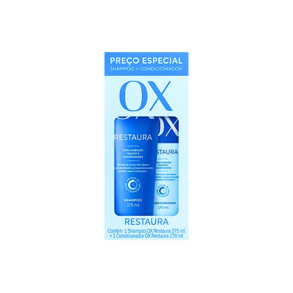Kit Ox Shampoo 375ml + Condicionador 170ml Restaura