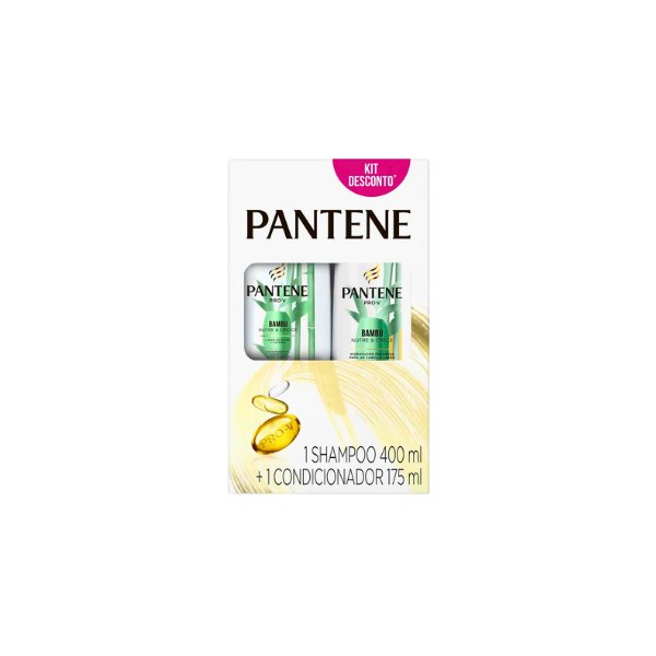 Kit Pantene Shampoo 400ml + Condicionador 175ml Bambu  Nutre & Cresce