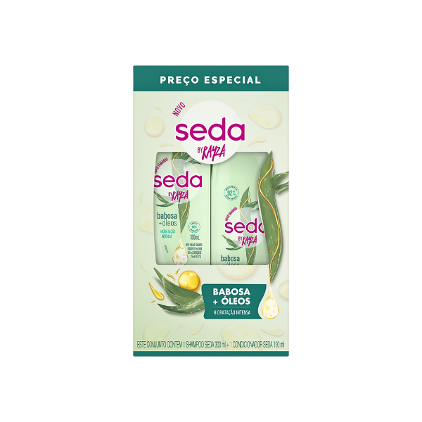 Kit Shampoo 300ml + Condicionador 190ml Seda Babosa + Óleos