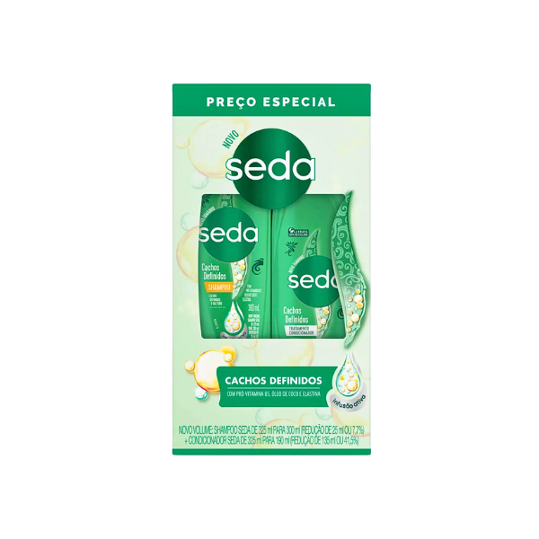 Kit Shampoo 300ml + Condicionador 190ml Seda Cachos Definidos