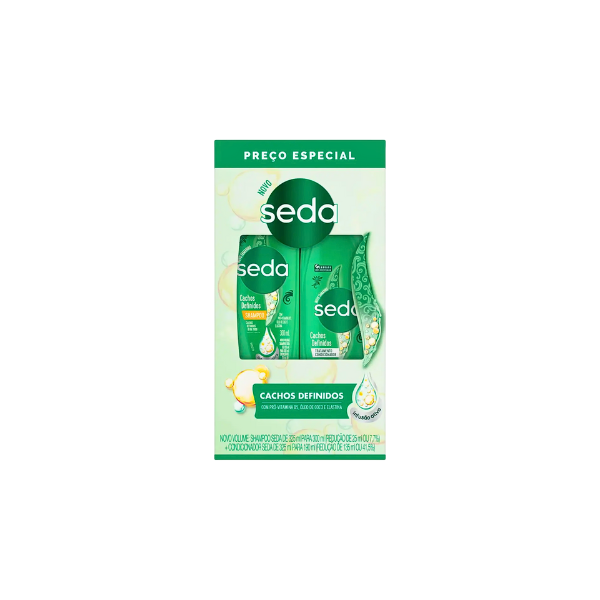 Kit Shampoo 300ml + Condicionador 190ml Seda Cachos Definidos