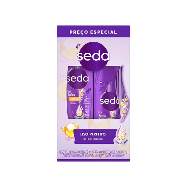 Kit Shampoo 300ml + Condicionador 190ml Seda Liso Perfeito