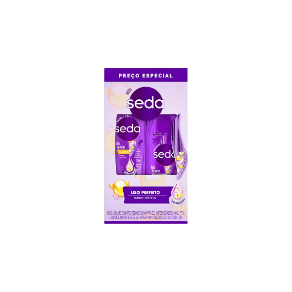 Kit Shampoo 300ml + Condicionador 190ml Seda Liso Perfeito