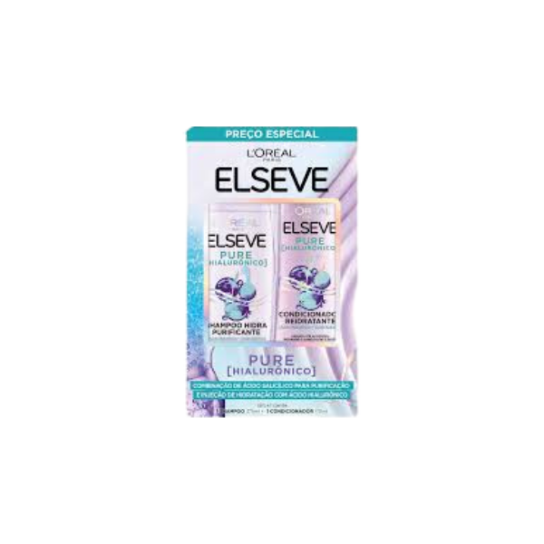 Kit Shampoo 375ml + Condicionador 170ml Elseve Pure Hialurônico