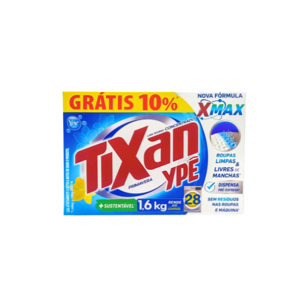 Lava Roupas Em Pó Tixan Ype Primavera Cx 1,6kg