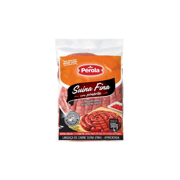 Linguiça Suína Pérola Fina com Pimenta 500g