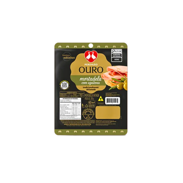 Mortadela Ouro Perdigão Com Azeitona Tradicionalmente Defumada 200g