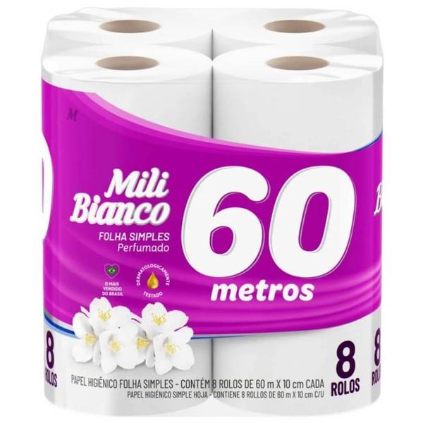 Papel Hig Perf Bianco Mili 60m C/ 8