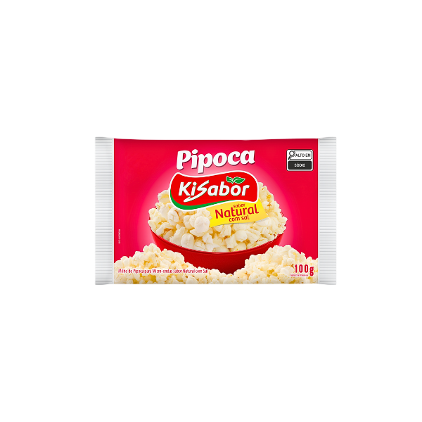 Pipoca Micro-ondas Kisabor Natural com Sal 100g