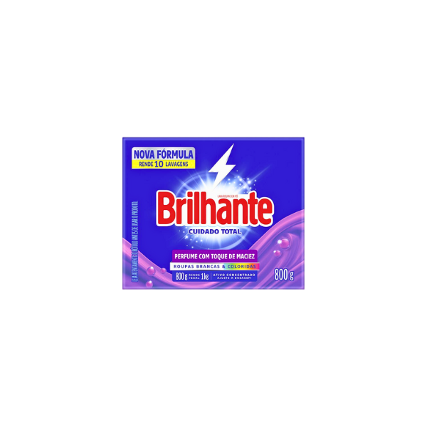 Sabão em Pó Brilhante Cuidado Total Cx 800g