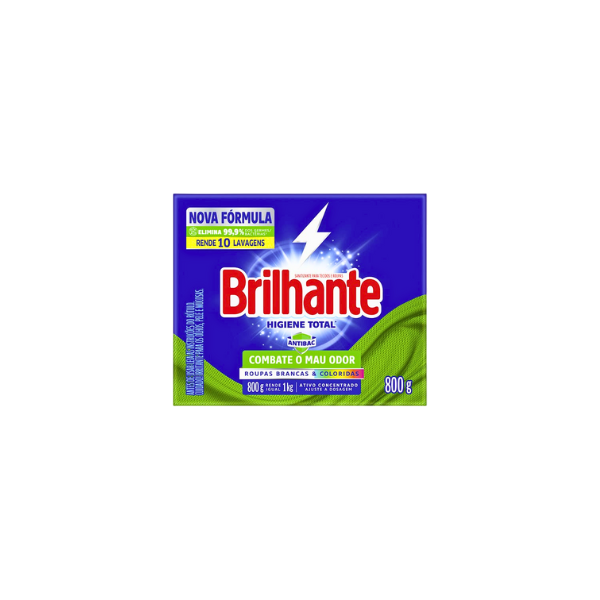 Sabão em Pó Brilhante Higiene Total Cx 800g