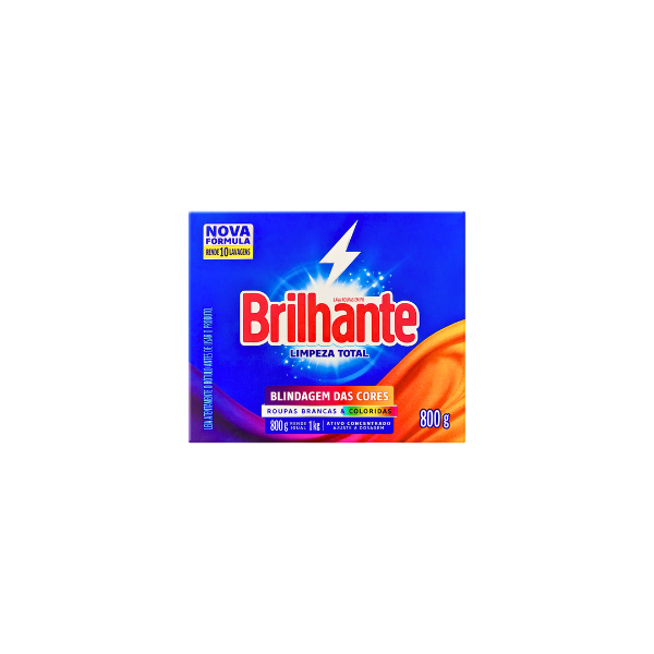 Sabão em Pó Brilhante Limpeza Total Cx 800g