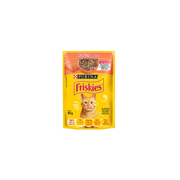 Sachê para Gato Purina Friskies Salmão ao Molho 85g